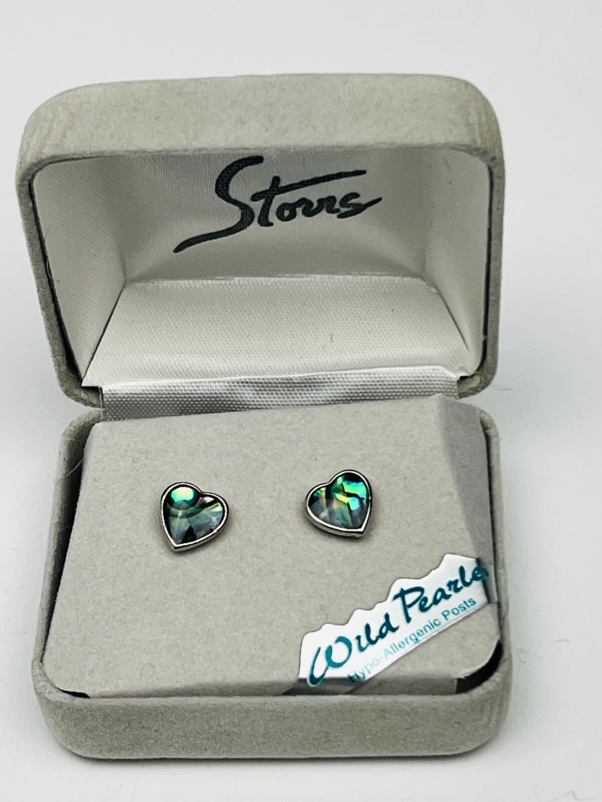 Wild Pearle Pierced Earrings heart shaped with hypo allergenic posts By Storrs