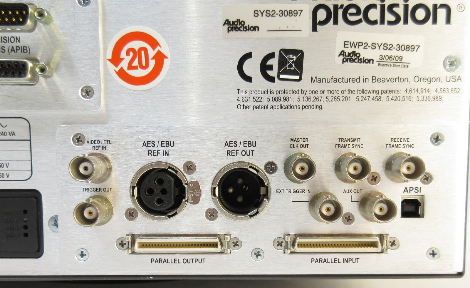 Audio Precision SYS2722 Audio Analyzer w/ Opt IMD, BUR, S-AES17, CCR, B20K, B40K 5