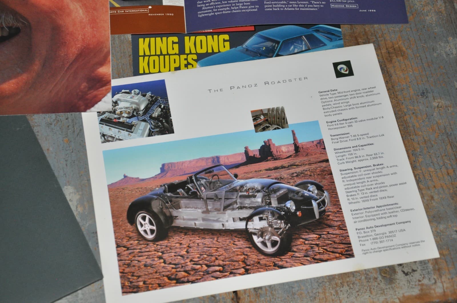 1991 Panoz Esperante Press Media Kit Brochure w/Photos NOS 4