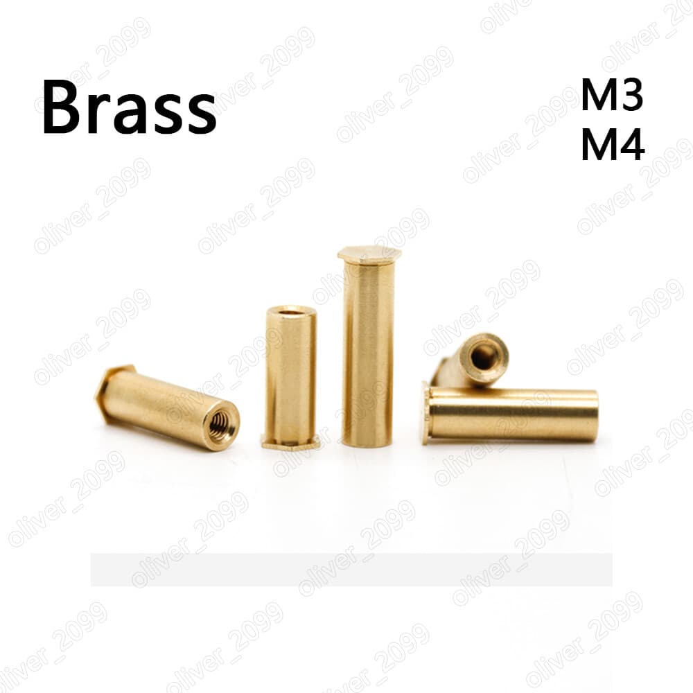 Brass Blind Hole Rivets Hex Head Column Nuts M3 M4 2
