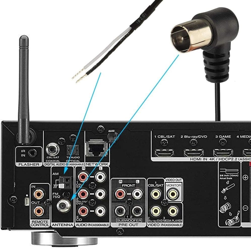 75 Ohm FM Antenna FM Antenna and AM Loop Antenna for Pioneer Onkyo Yamaha Mar... 4