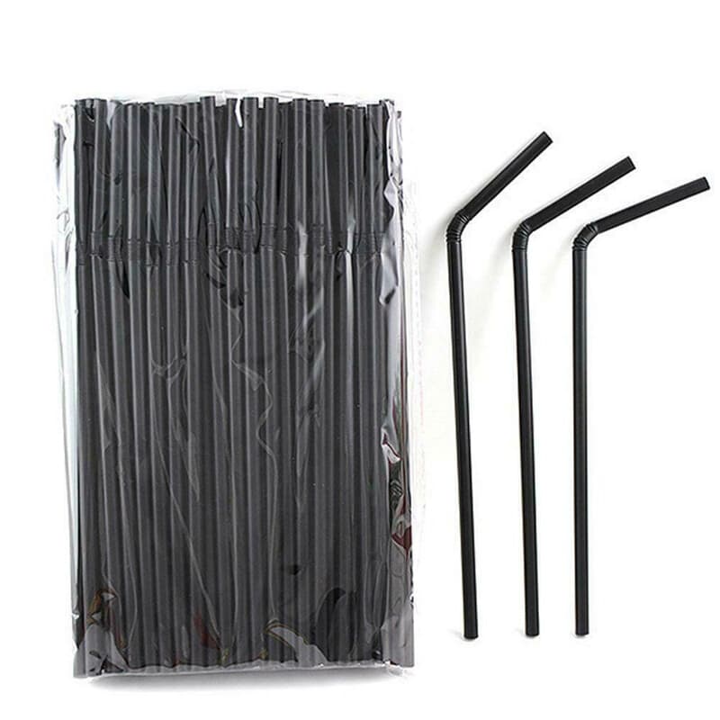 100-1000X Plastic Flexible Coffee Cocktail Stir Stick Straws Black Drink Stirrer 2