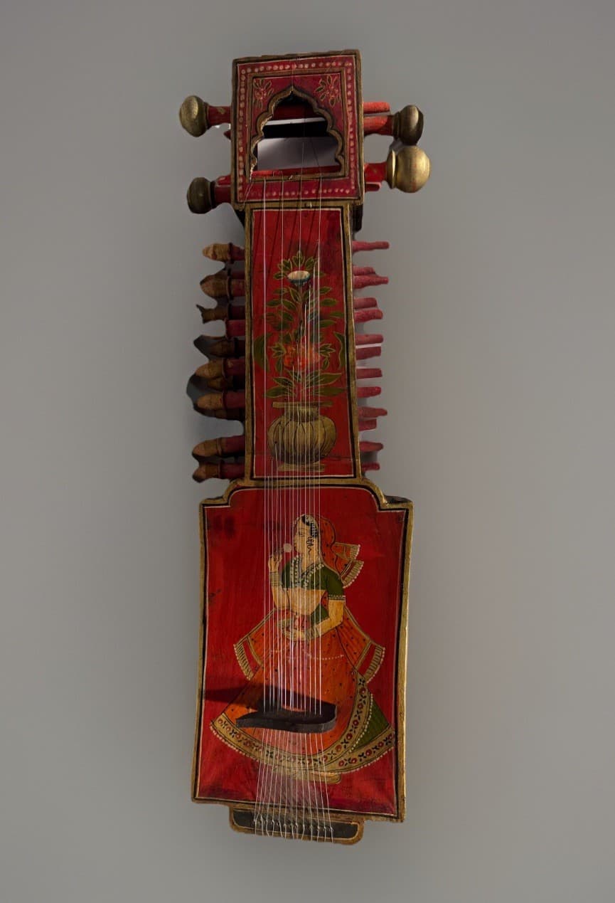 Antique Hand Painted Sindhi Sarangi Indian Rajasthani Instrument
