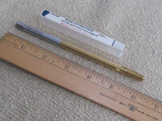 Regal 1213K97C - 1/16-27 x 6in NPT Interrupted 5fl Tin Coated Pipe Tap