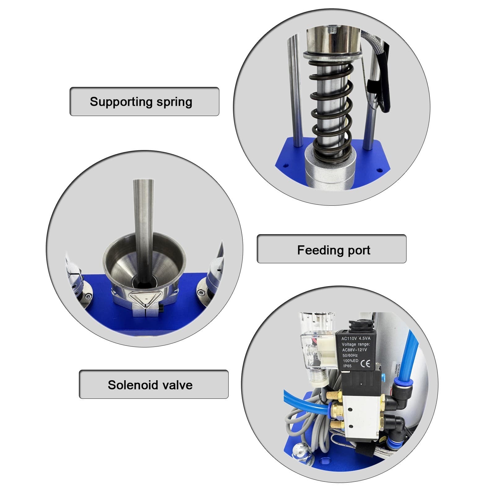 110V 1KW Pneumatic Plastic Injection Molding Machine 0-15g 0.6-0.8Mpa 0-350˚C 6