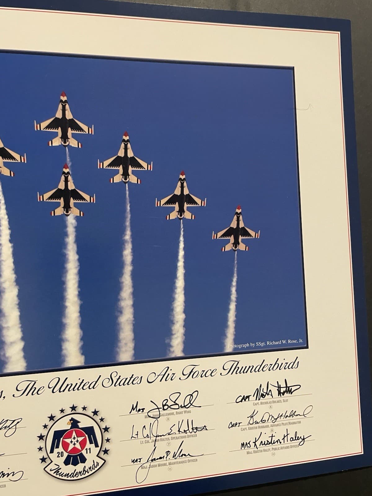 USAF Thunderbirds 2011 Team Print 8 F-16 Jet Formation Nellis AFB Airshow Legend 5