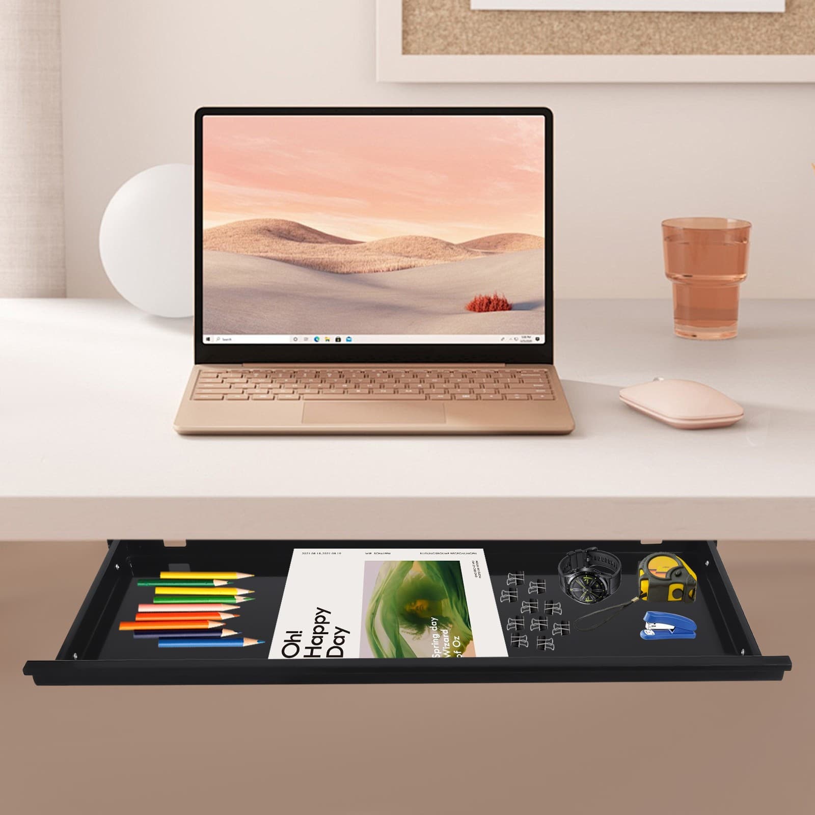 Drawer Storage Organizer, Iron Pull-out Drawer 29"Dx9.8"Wx1.4"H 6