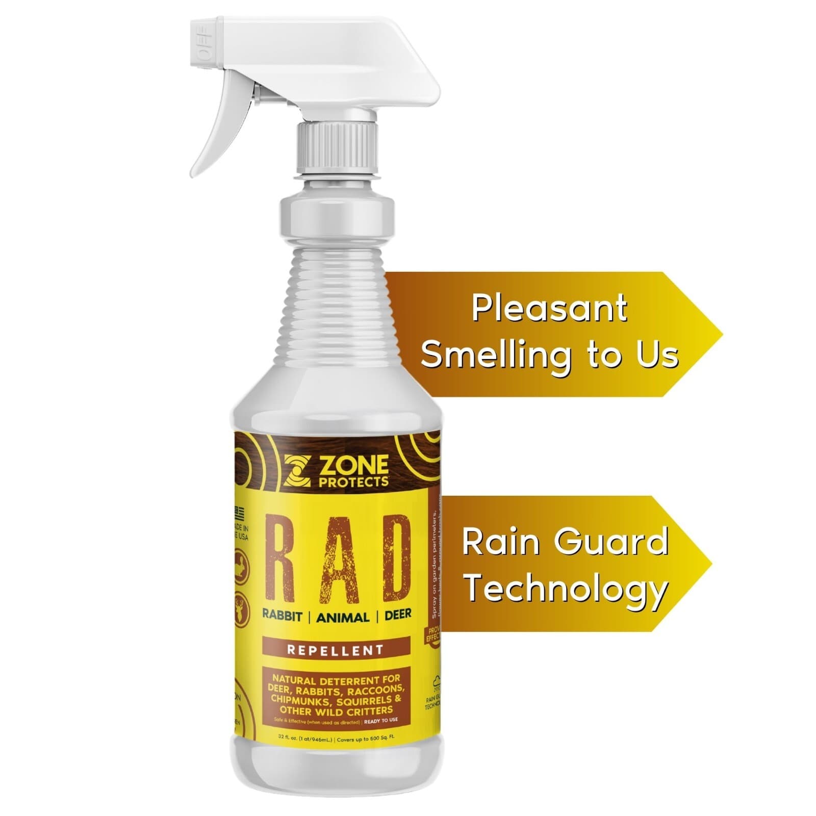 R.A.D.; Rabbit, Animal, Deer Repellent; Keep Deer and Rabbits Out of Your Garden
