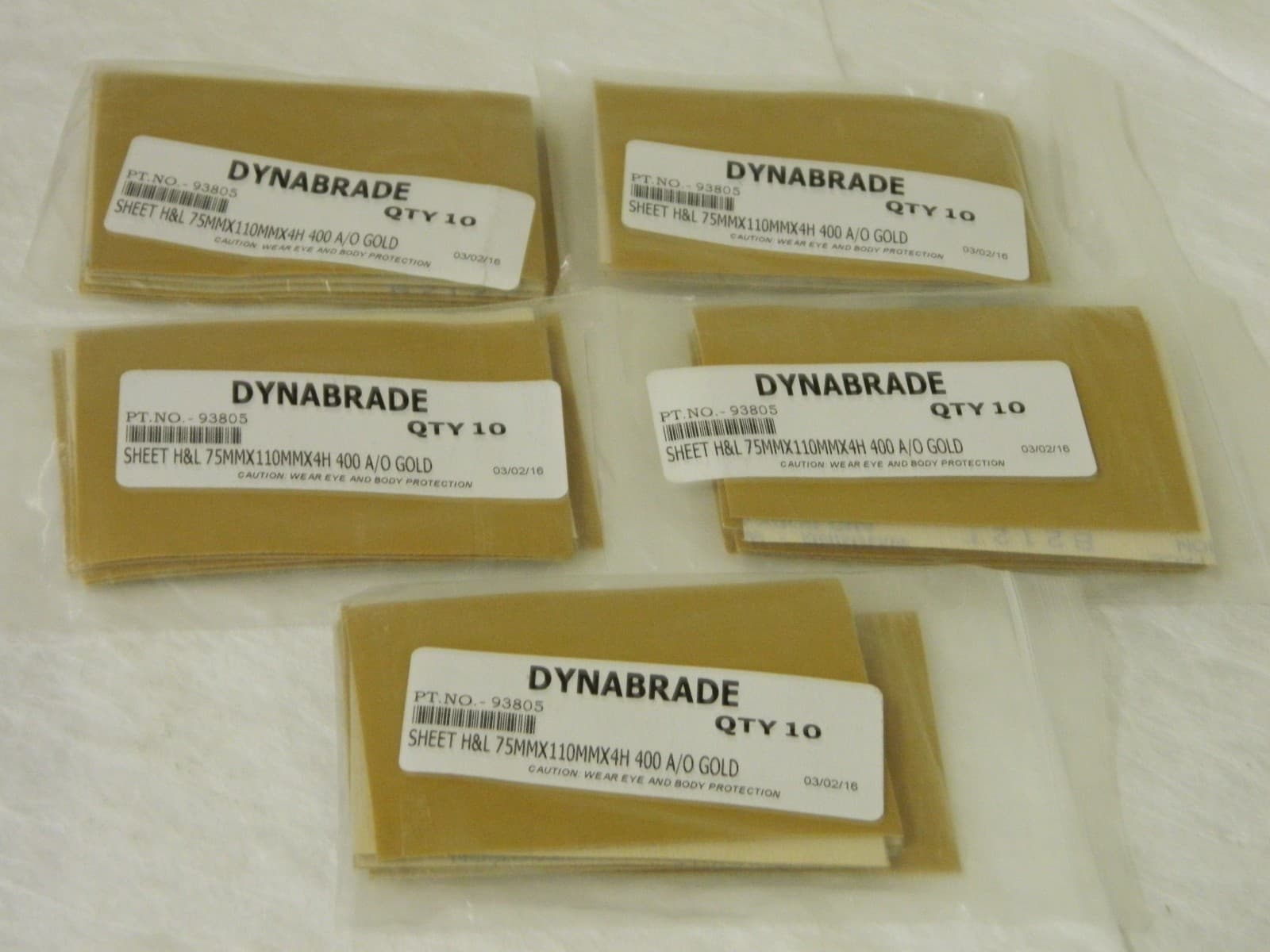 Dynabrade 75 mm x 110 mm x 4H Aluminum Oxide Sanding Sheet QTY 50 93805 