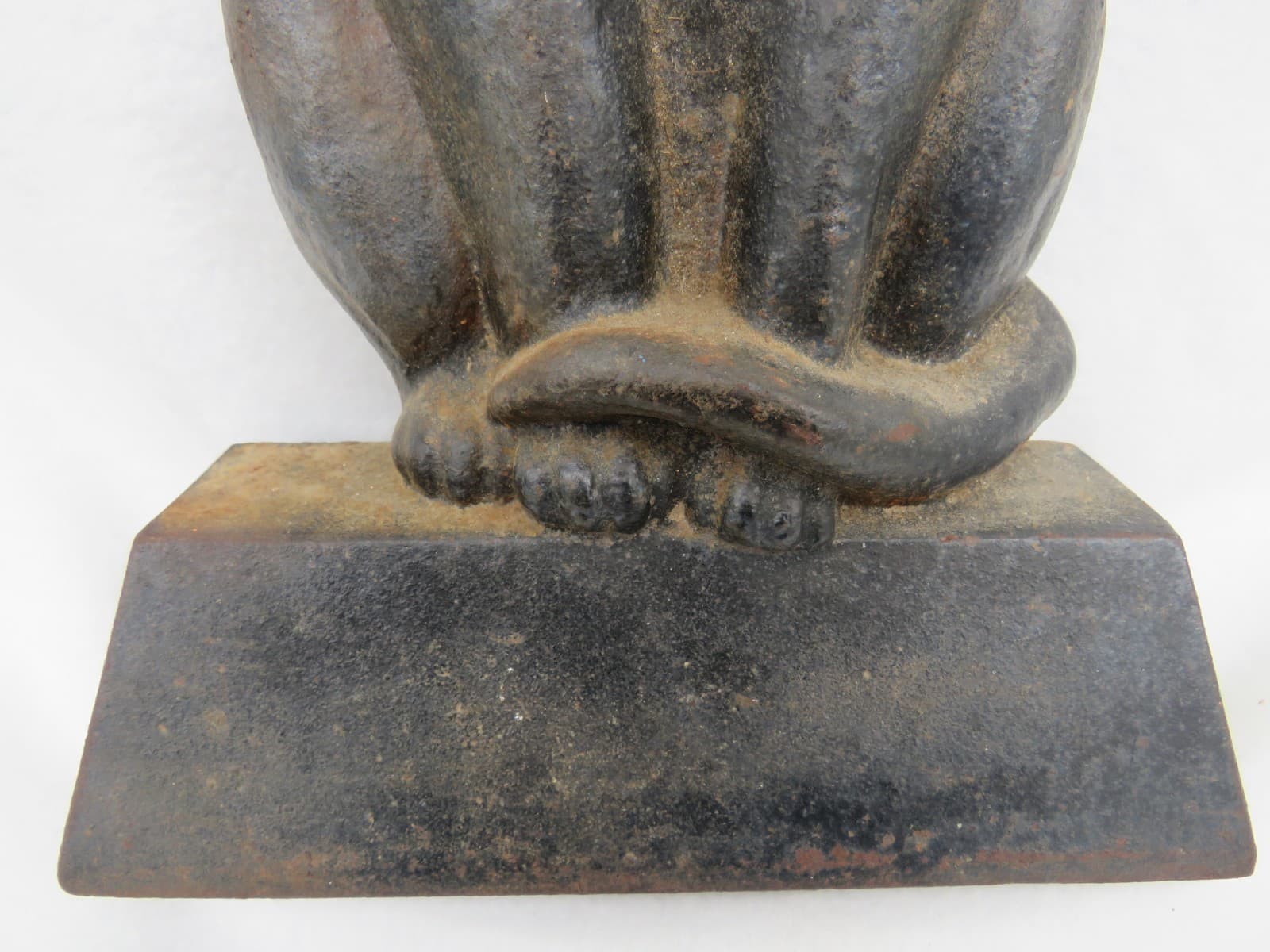 Antique Cast Iron Black Cat Door Stop 13 lbs Rustic Charm Black Cat 4