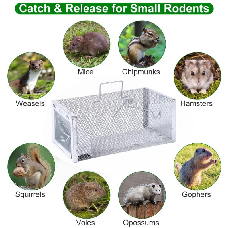 2 Pack Rat Trap Automatic Continuous Cycle Mouse Traps Easy to Set Up and Reuse 6