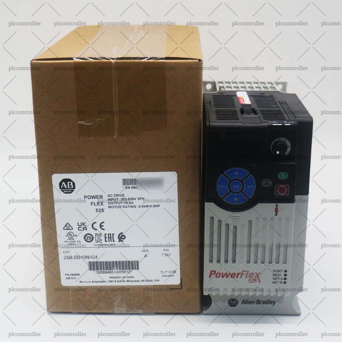 New Sealed Allen Bradley 25B-D010N104 PowerFlex 525 4kW 5Hp AC Drive 3 Phase