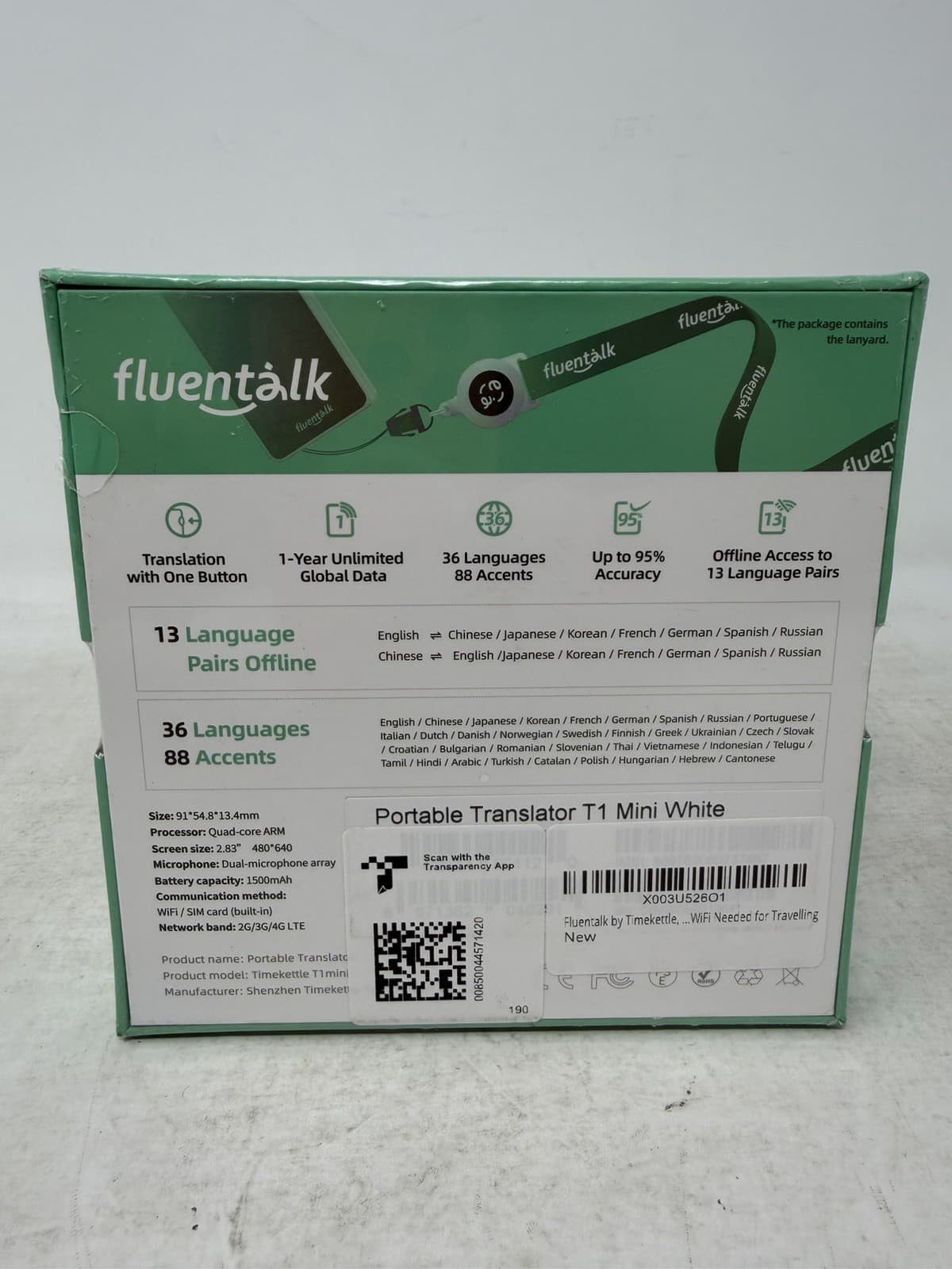 Fluentalk by Timekettle, T1 Mini Translator Device No WiFi Needed, Built in 1... 2