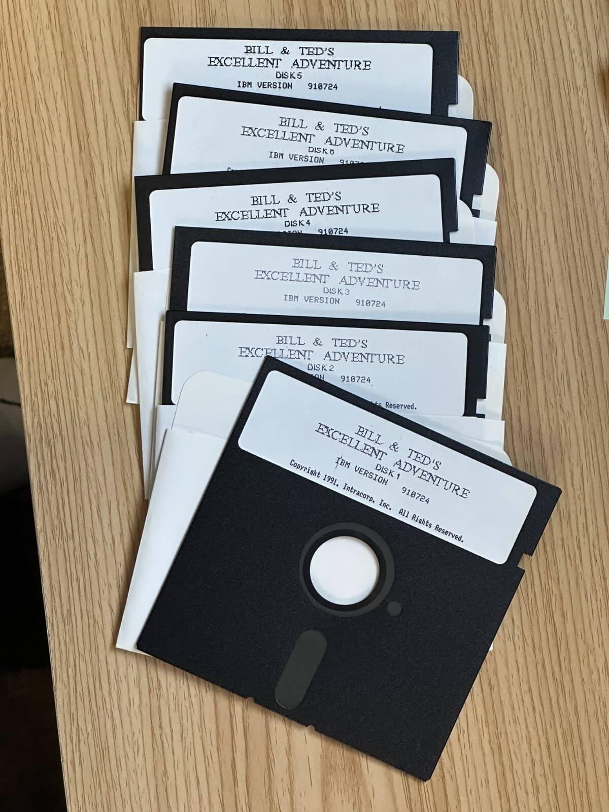 Rare Bill and Ted's Excellent Adventure IBM PC Computer Game Floppy Disks Discs 6