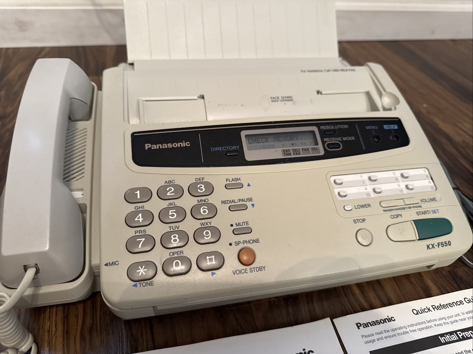 Panasonic Fax Machine KX-F550 Phone/Fax + Original Manuals -Works 4