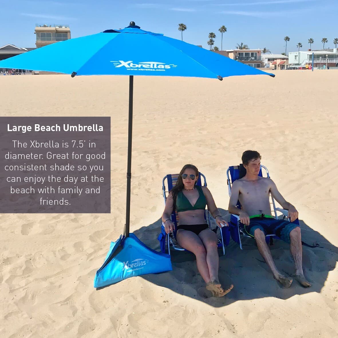 Xbrella - Wind Resistant Beach Umbrella – Sand Base - 7.5’ Round, Patent Pending 5