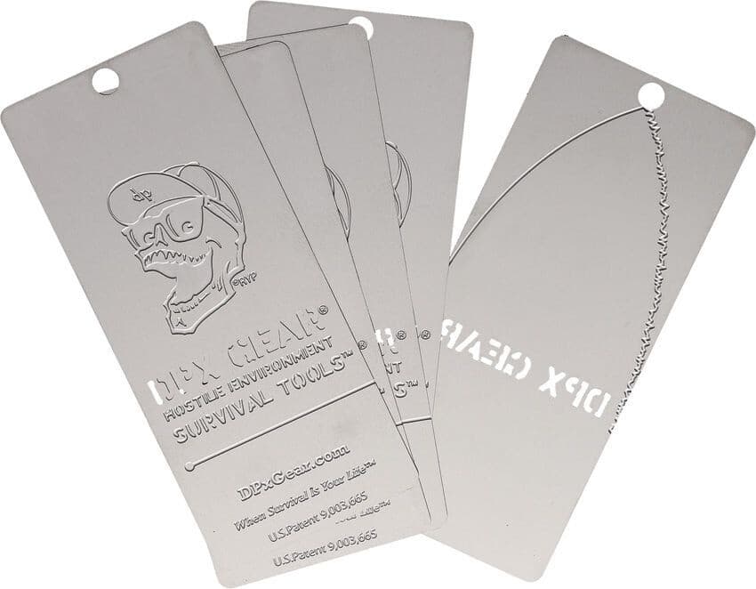 DPx Gear Survival Danger Tags Pack Of Five To Make Blades Comes In Neoprene Case