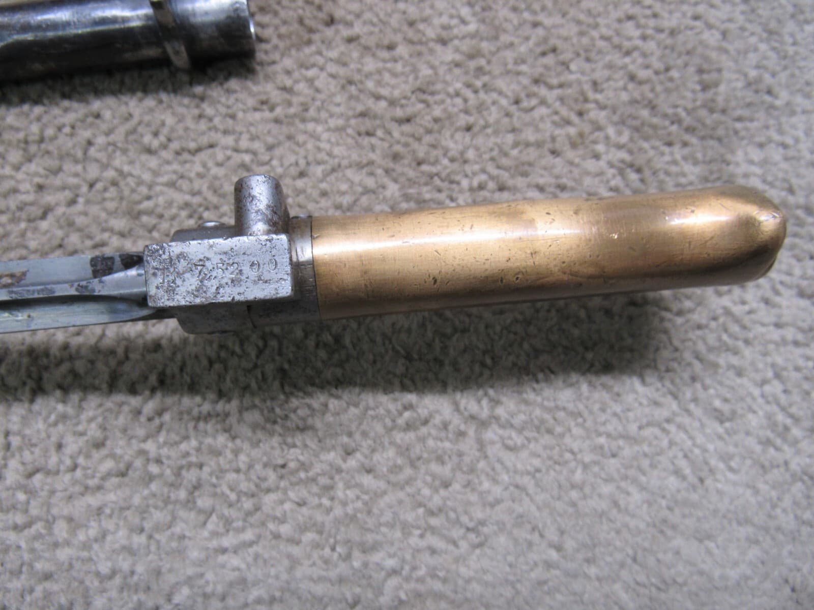 French M1886 Lebel Bayonet & Scabbard Shortened For WW1 Brass Grips 4