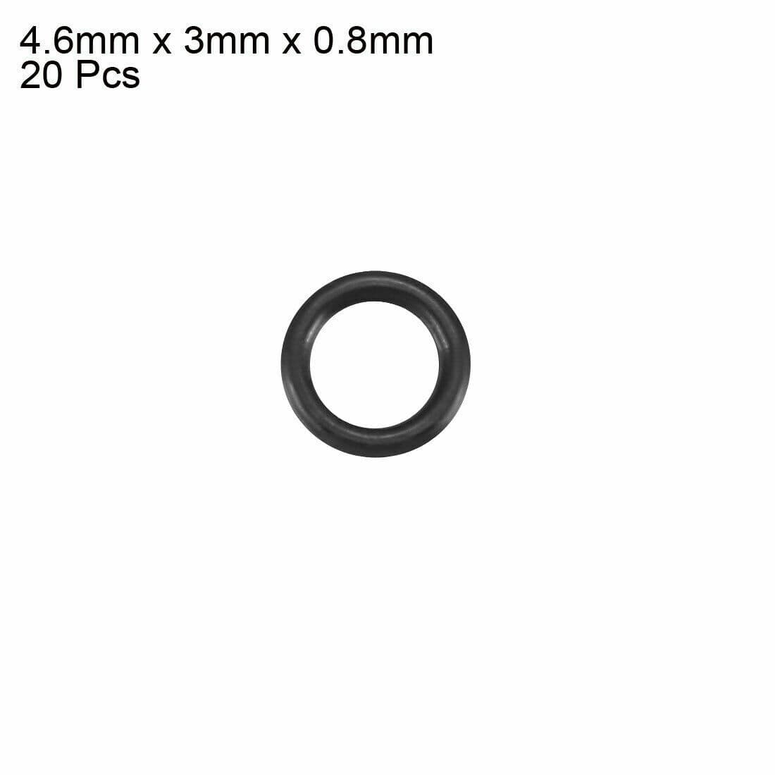 20pcs Black Nitrile Butadiene Rubber NBR O-Ring 3mm Inner Dia 0.8mm Width ✦KD 3