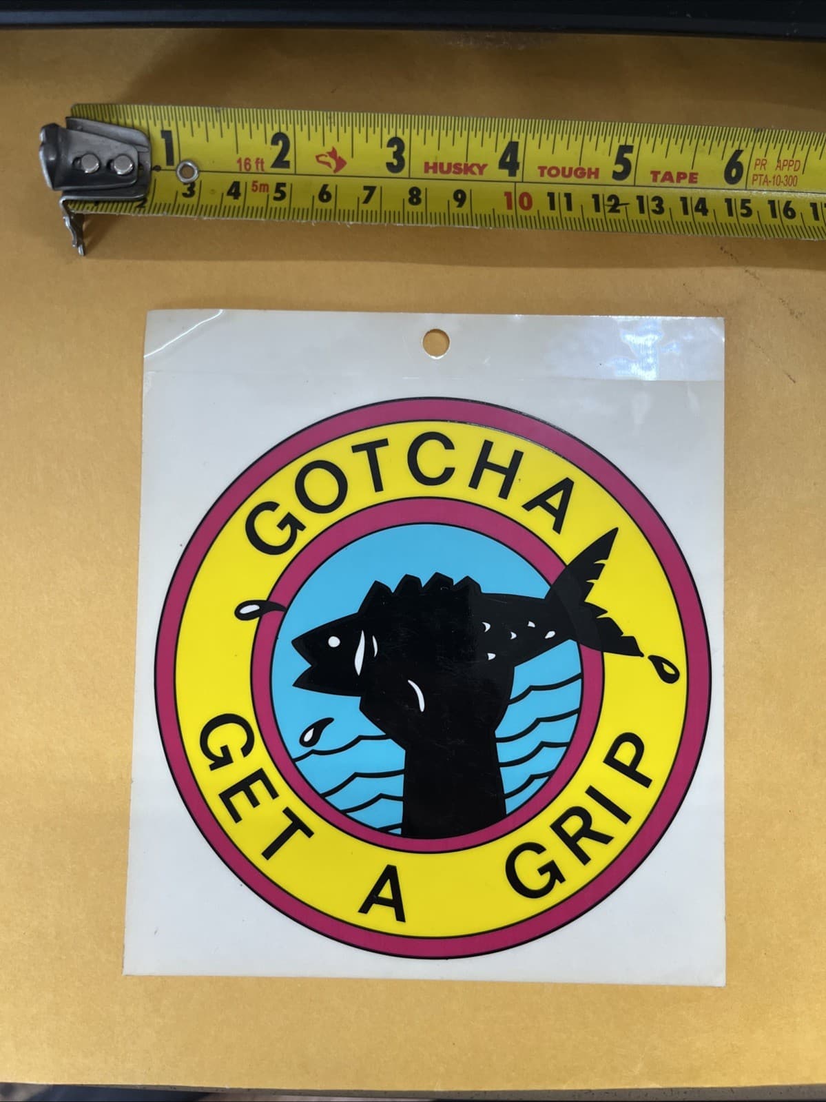 80’s Vintage Gotcha Clothing Tag Sticker Get A Grip Surfing Sticker  2