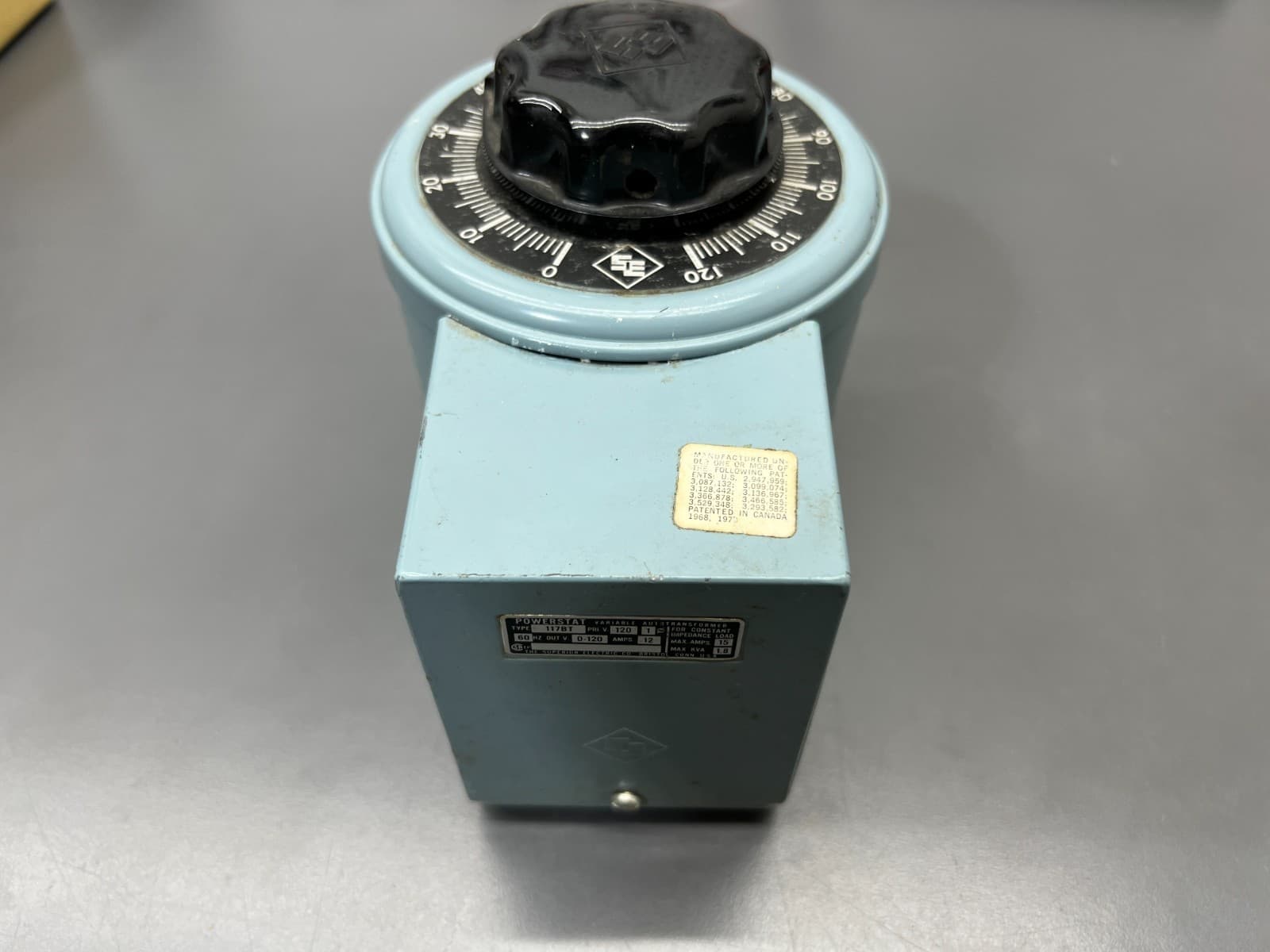 SUPERIOR POWERSTAT VARIABLE TRANSFORMER VARIAC 117BT 120V 60Hz 12 AMP VGC USA 2
