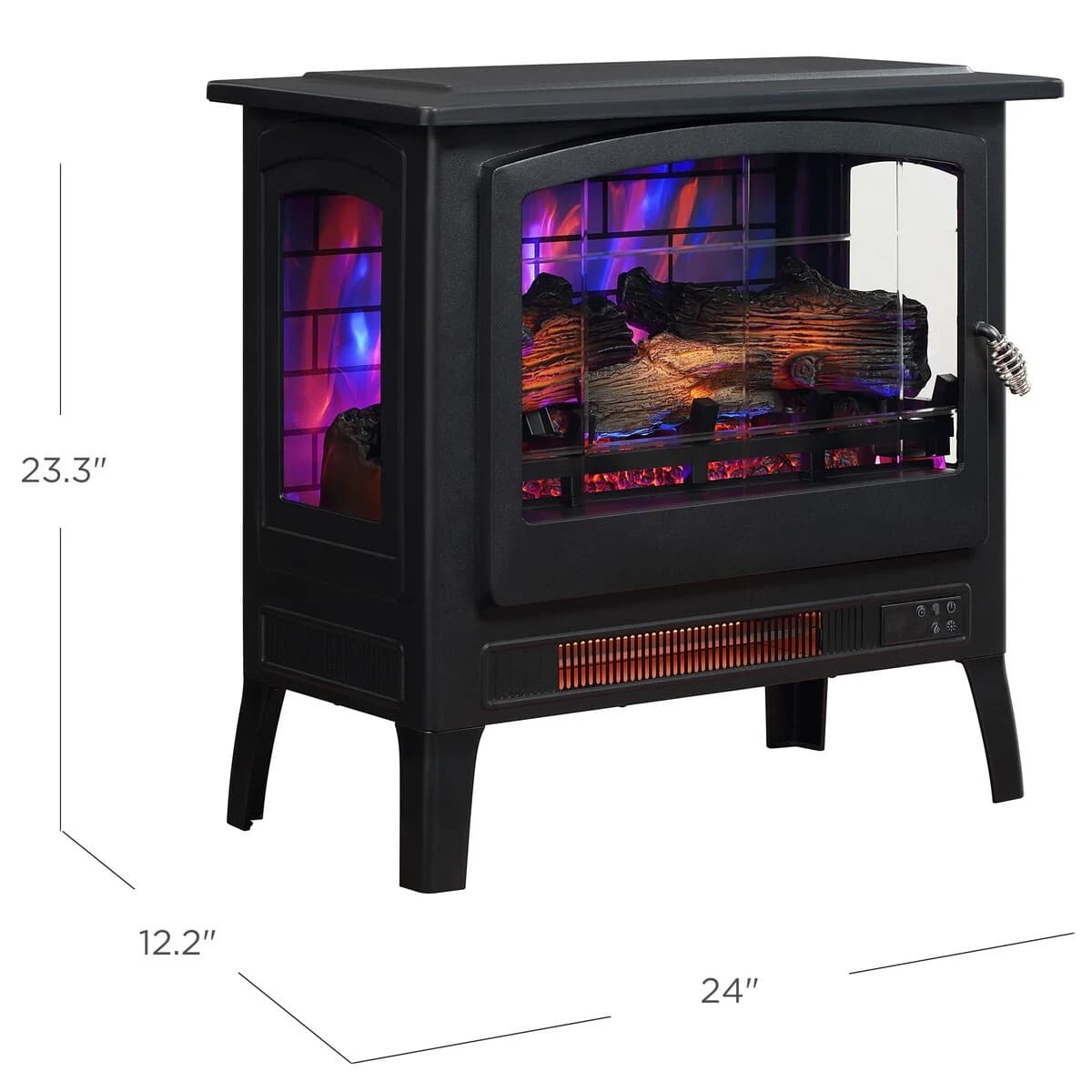 Infrared Electric Fireplace Stove Heater, 5,200 BTU, 26.7"x14.5"x22.6" CSCESH-1 2