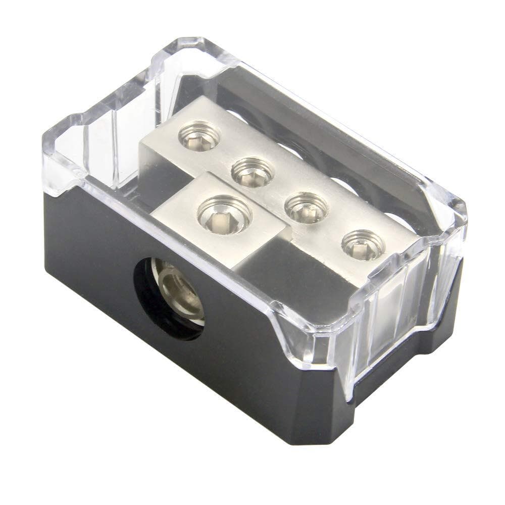 4 Way Distribution Block 0-4 AWG In, 4-10 AWG Out Car Audio Amp Power or Ground 2