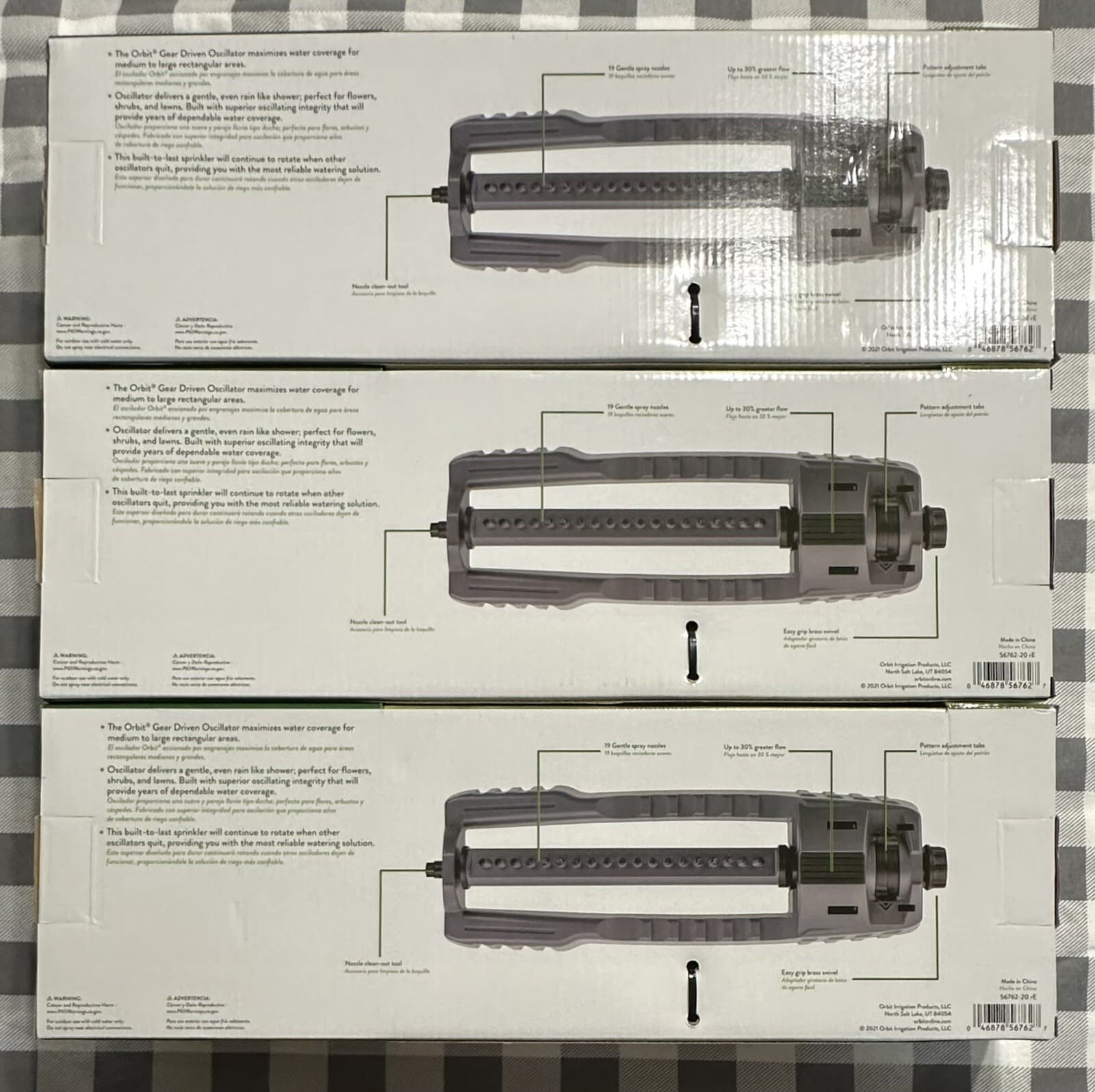 NIB Lot Of 3 Orbit 3800 SQ. FT. Gear Driven Straight Bar Oscillator Sprinklers 5