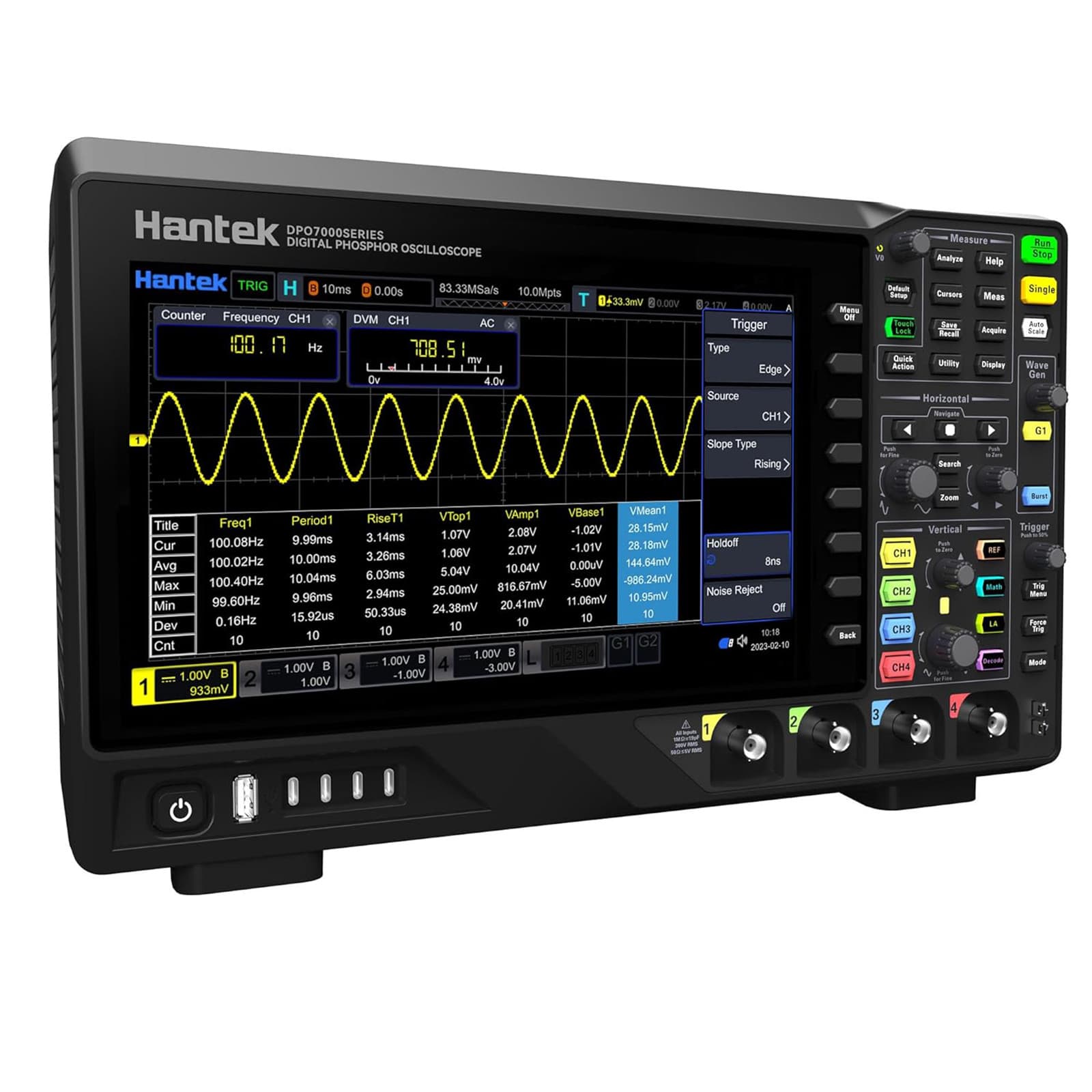 Hantek DPO7504U Oscilloscope 500MHz 4CH+1CH Waveform Generator 2GSa/s 2G Memory 3