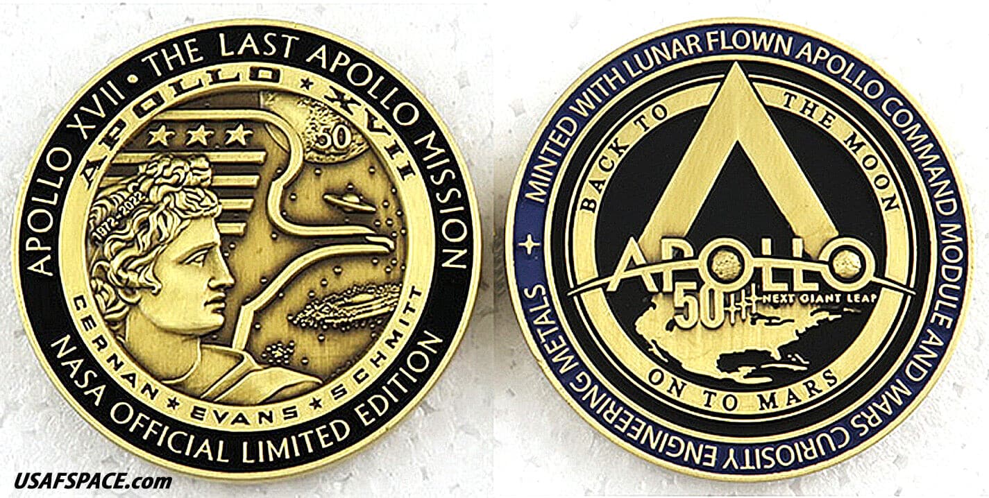 APOLLO 17 - NASA FLOWN METAL- 50th ANNIVERSARY -LIMITED EDITION- COIN-MEDALLION  3