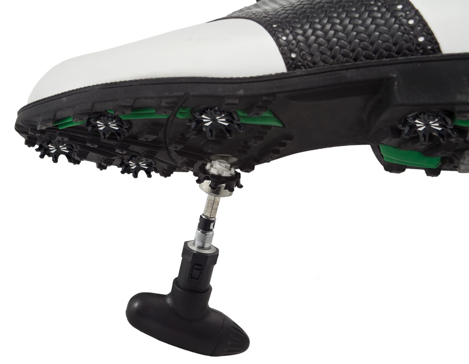 Ratchet Action Golf Spike Wrench Interchangeable 2-Pin, Extractor, Phillips Bits 2