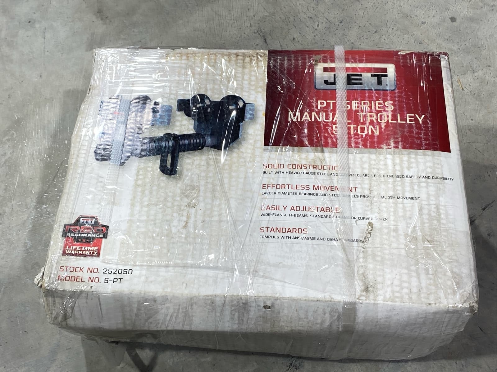 JET 5 TON PT SERIES ROLLER TROLLEY ADJUSTABLE 252050 NEW 2