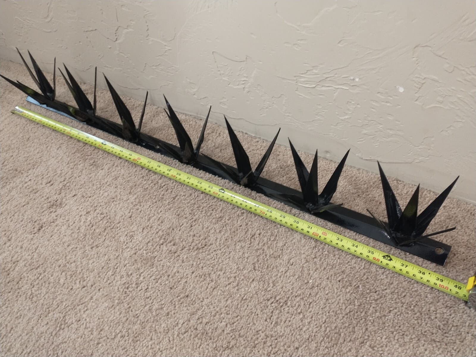 Steel Security Wall Spikes, Anti-Climb Metal 3.25 feet long total,  5" tall 6