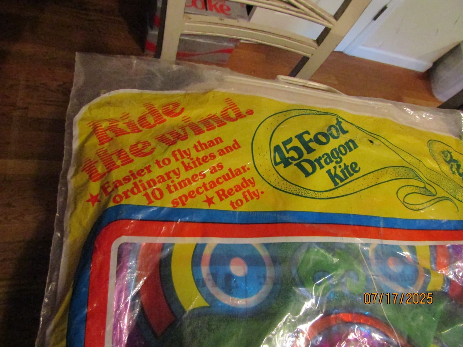 Vintage Mylar 45ft Chinese DRAGON KITE LLUMAR STAR LA Cal USA NOS No 4510 1970s 2