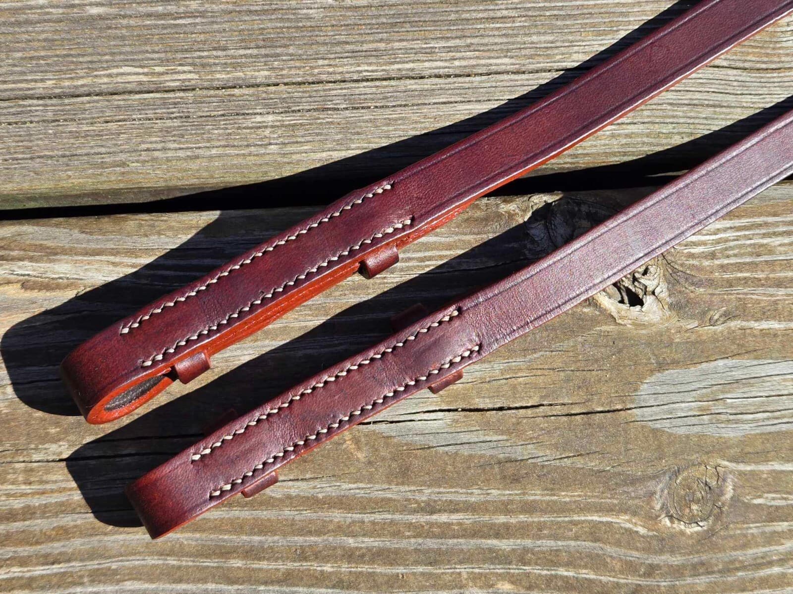 Devoucoux Brown 1/2" Leather English Hunter Bridle Cheekpieces -Size LARGE - NWT 3