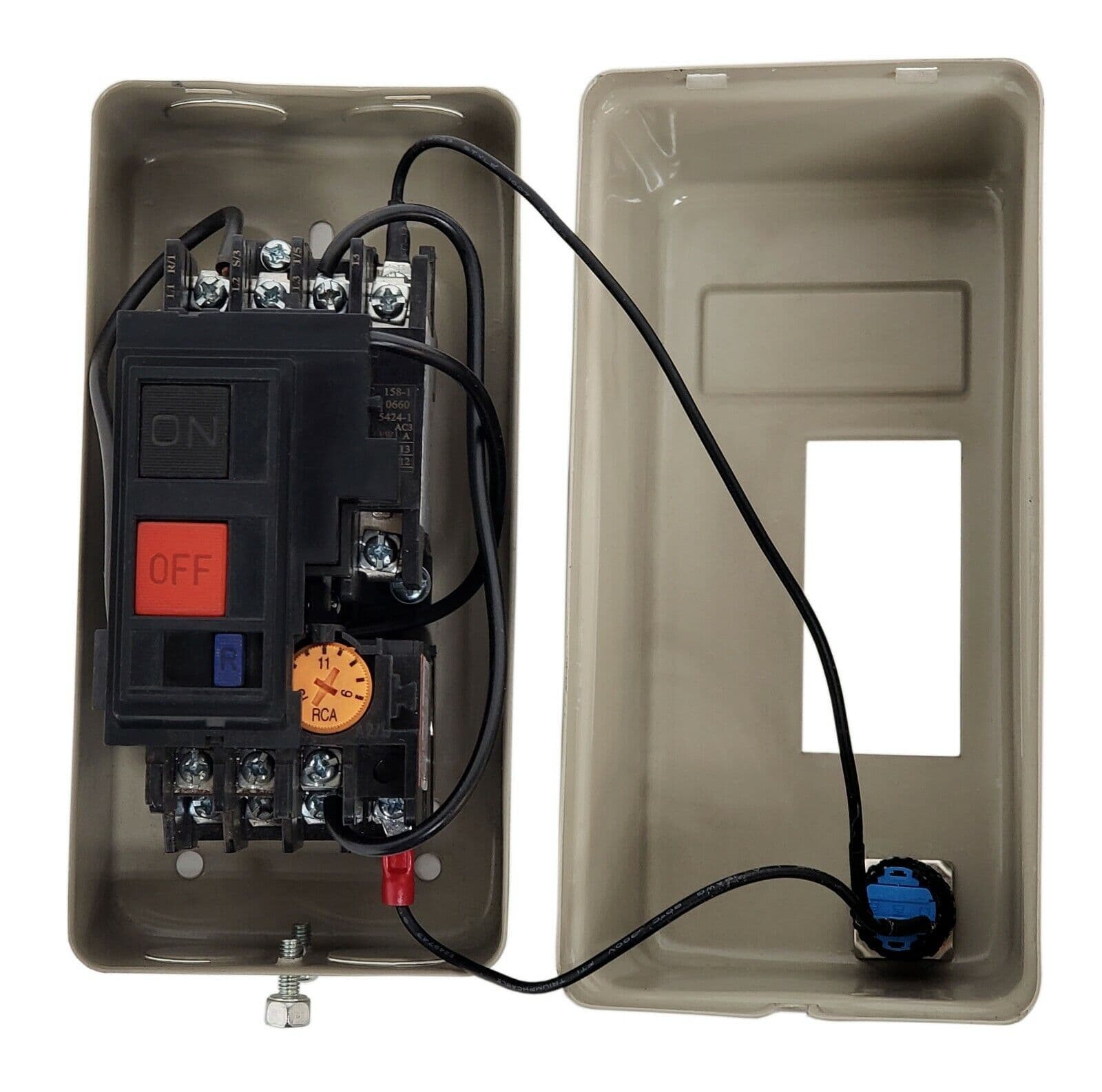 Mini Magnetic Motor Starter 120V Coil Single-Phase 1.5HP Control E-Stop AC-302 6