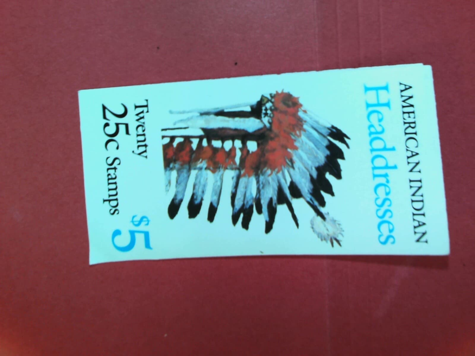 U. S. Stamp booklet - Scott # BK179  / 1990 Indian Headdresses