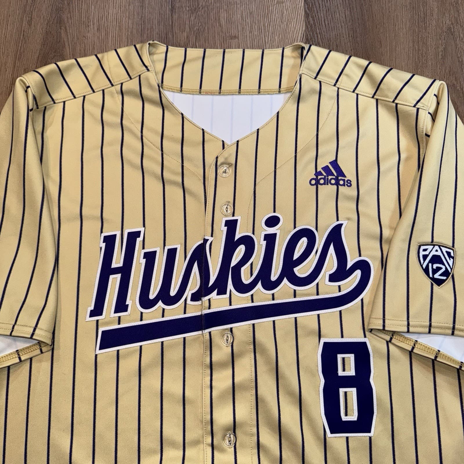 Washington Huskies Baseball Jersey UW Team Issue Game Worn Pac 12 Adidas Mens 52 5