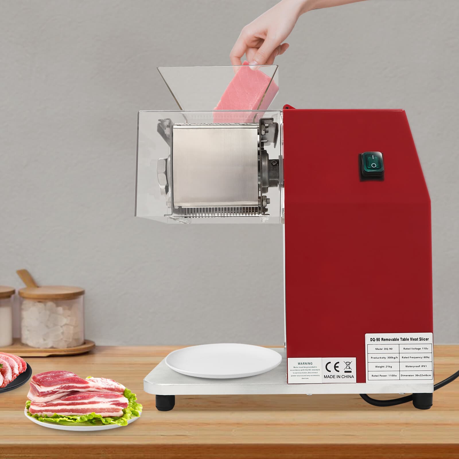 Commercial Electric Meat Cutter Slicer Shredding Cutting Machine Kitchen 1100W 2