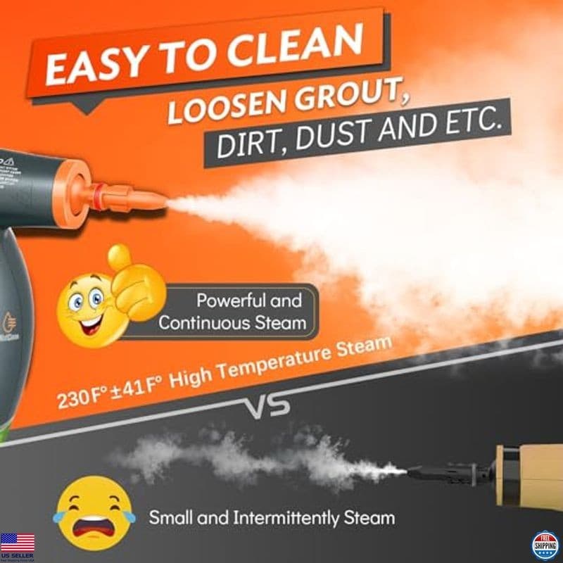 1250W Handheld Steam Cleaner with Detergent Tank & Safety Lock for Versatile Use 4