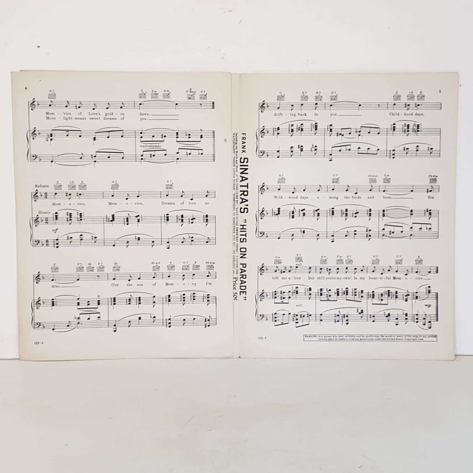 Antique 1919 Memories Sheet Music by Gustave Kahn 6