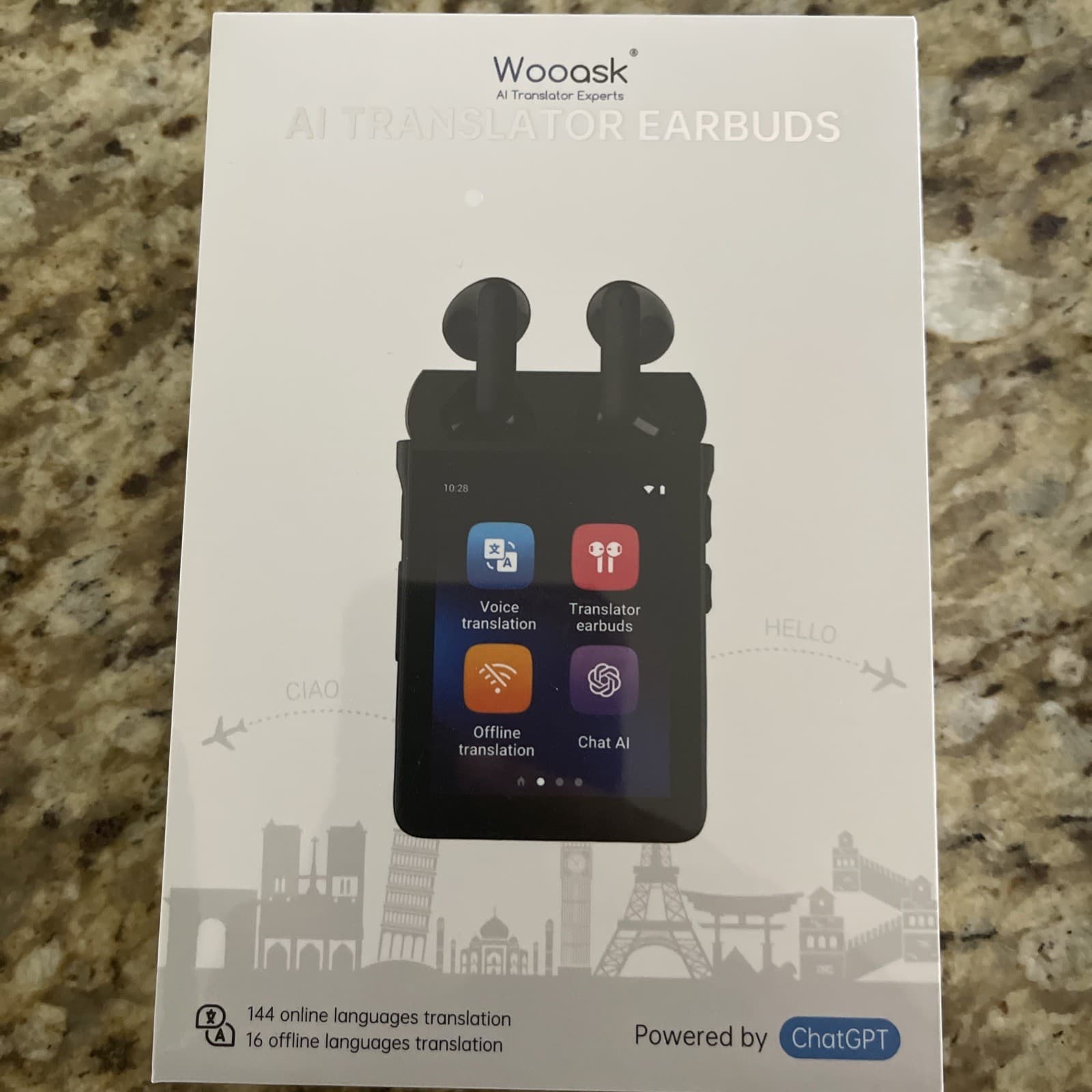 New White Wooask A9 AI Translator Earbuds Device Powered by CHATGPT