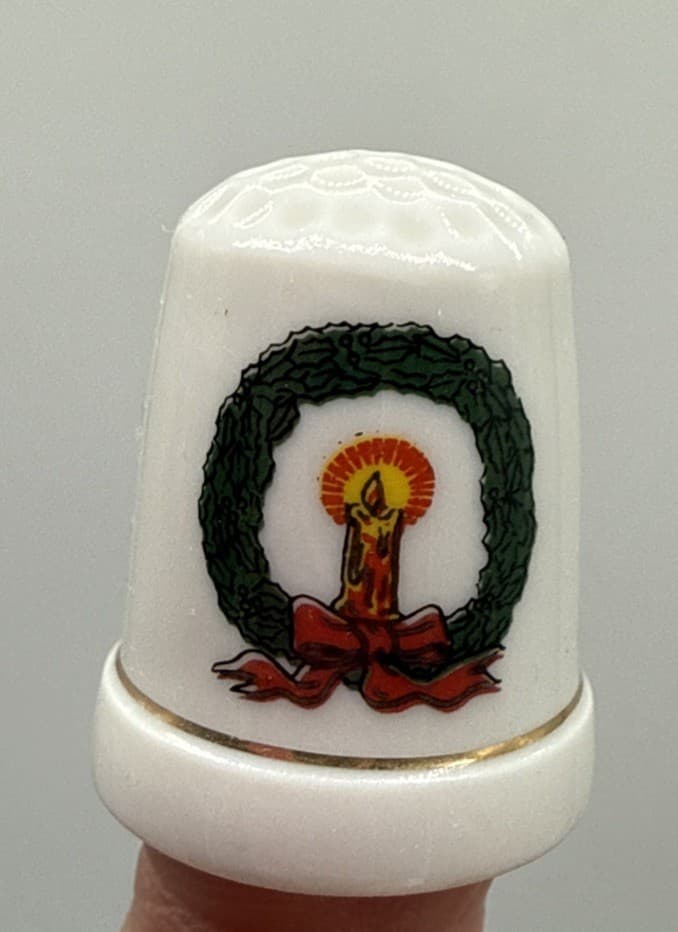 Lot Of 52 Vintage Thimbles Porcelain Wood And Metal Destination Christmas Music 6