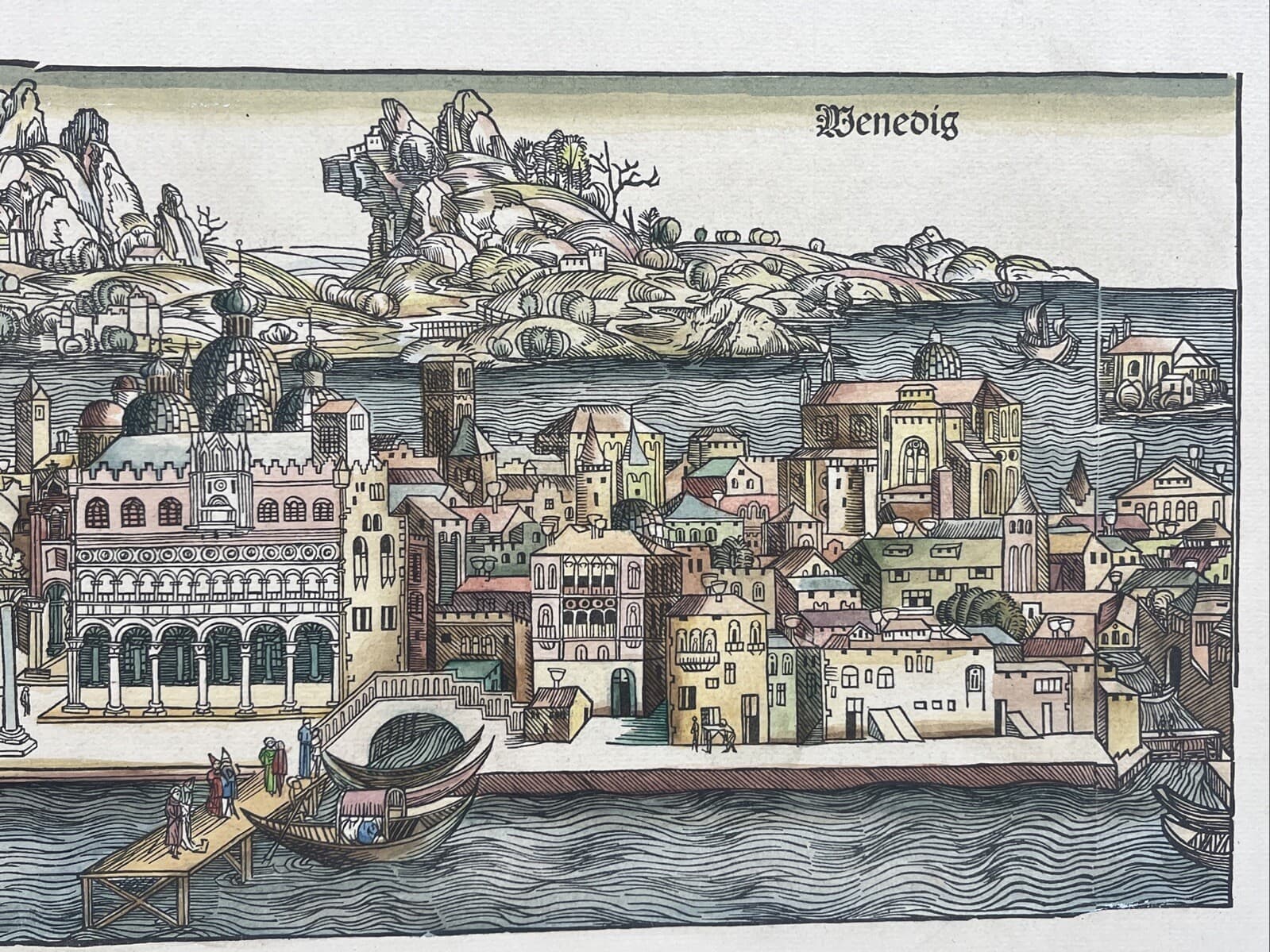 Venice Anno 1493 from Liber Chronicum by Hartmann Schedel Antique Map Print READ 4
