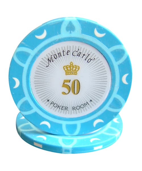 14G MONTE CARLO POKER ROOM CLAY POKER CHIPS SAMPLE SET 5