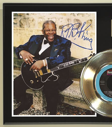 BB King "The Thrill Is Gone" Reproduction Signed Record Display Wood Plaque 2