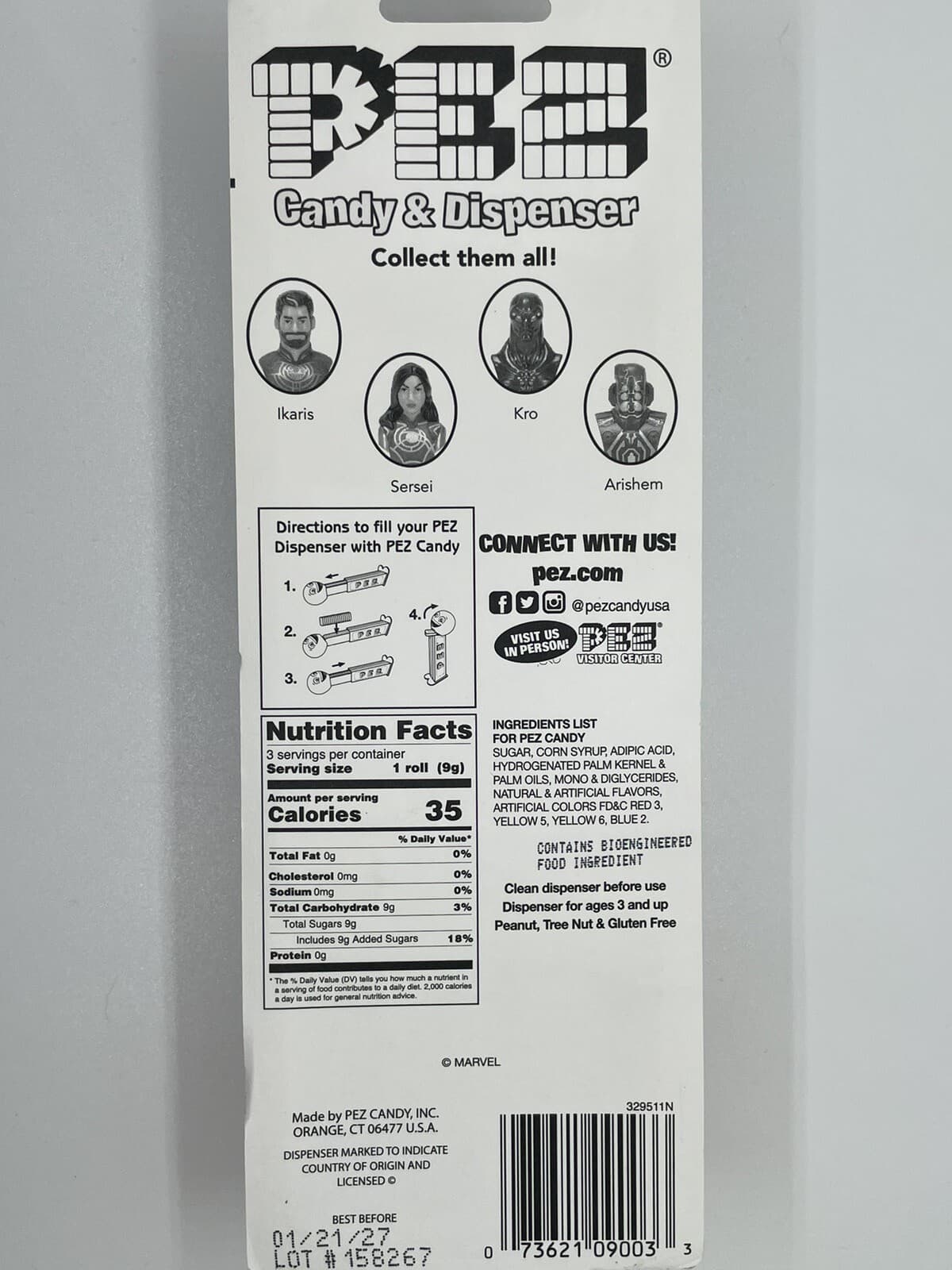 PEZ-Marvel Eternals-SERSEI Dispenser W/Candy 3