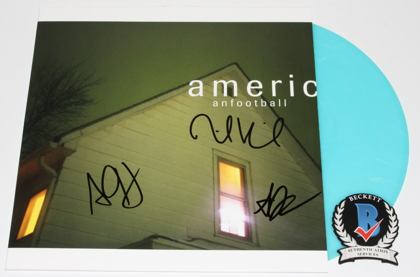 AMERICAN FOOTBALL SIGNED 1999 VINYL RECORD ALBUM LP BECKETT COA MIKE KINSELLA X3 2