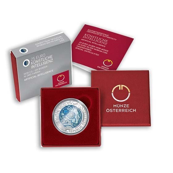2019 Austria Silver/Niobium Artificial Intelligence €25 BU 3