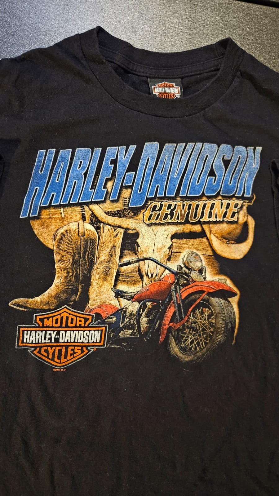 Harley Davidson Graphic T-Shirt Mens XL Black Hampton Roads Yorktown, VA 2014 2